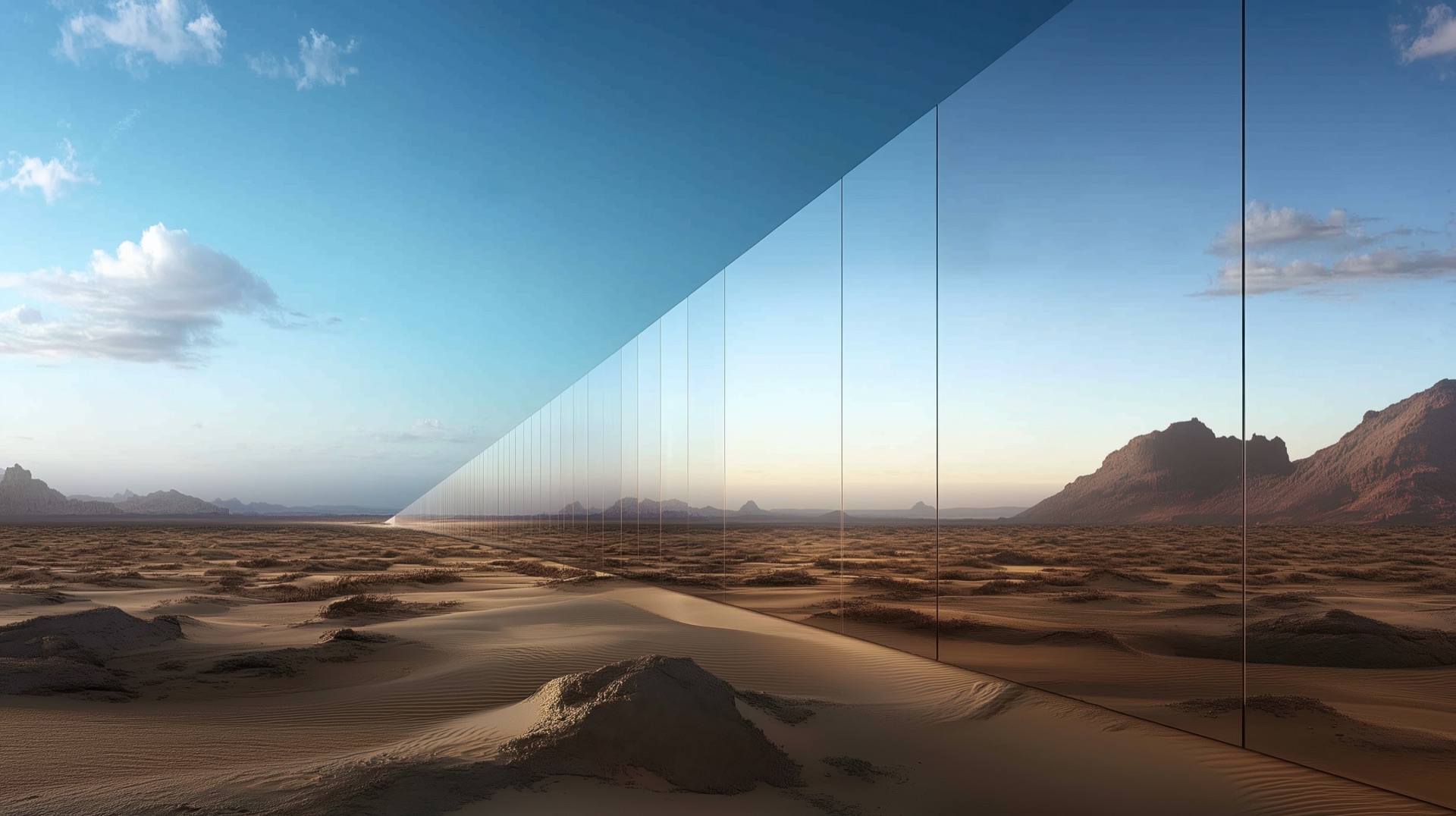 Saudi desert with architectural infrastructure